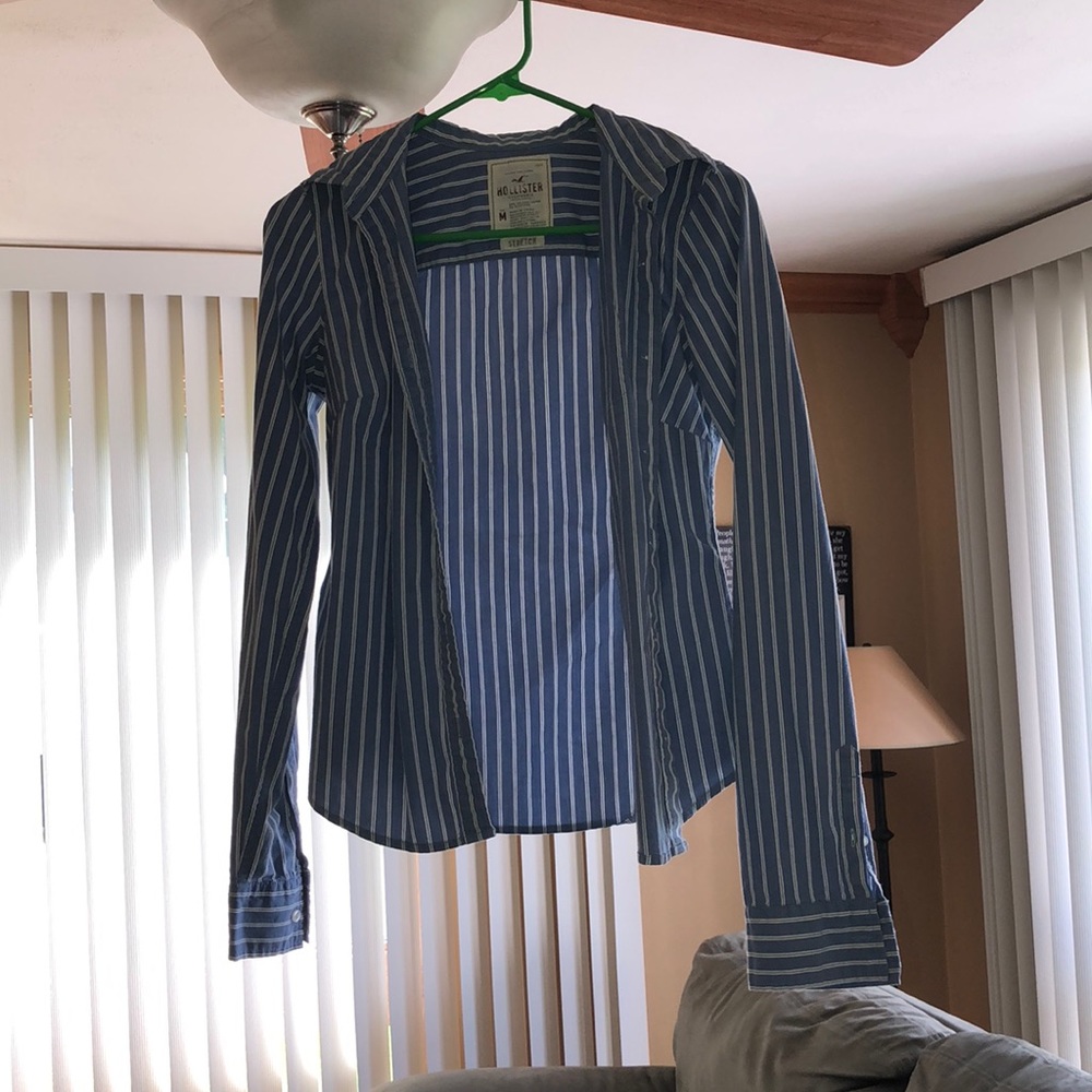 Hollister button down striped shirt